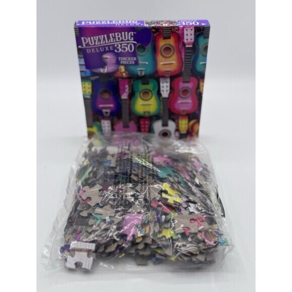 Puzzlebug Deluxe 350-Piece Jigsaw Puzzle-Thicker Pieces-Sugar Guitars